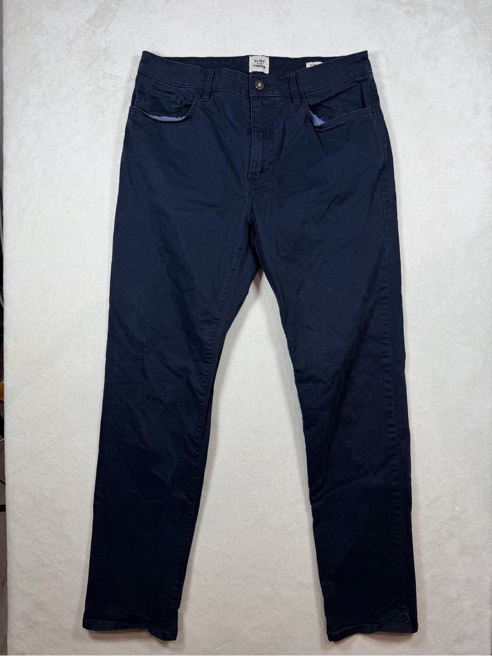 Men's Flint and Tinder 32W 32L Navy Chinos - Slim Straight Fit